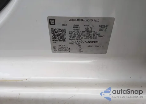 2018 Chevrolet Silverado 1500 Wt из США, поврежденный, VIN 1GCVKNEC7JZ280190